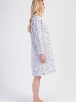 Woman Serra Cotton Grandma Nightgown Woman Serra Cotton Grandma Nightgown