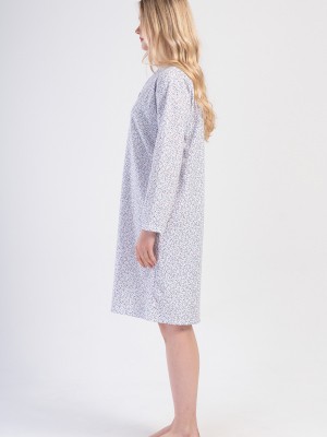 Woman Serra Cotton Grandma Nightgown Woman Serra Cotton Grandma Nightgown