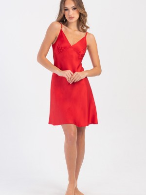 Woman Satin Exclusive Red Tunic Woman Satin Exclusive Red Tunic