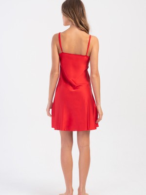 Woman Satin Exclusive Red Tunic Woman Satin Exclusive Red Tunic