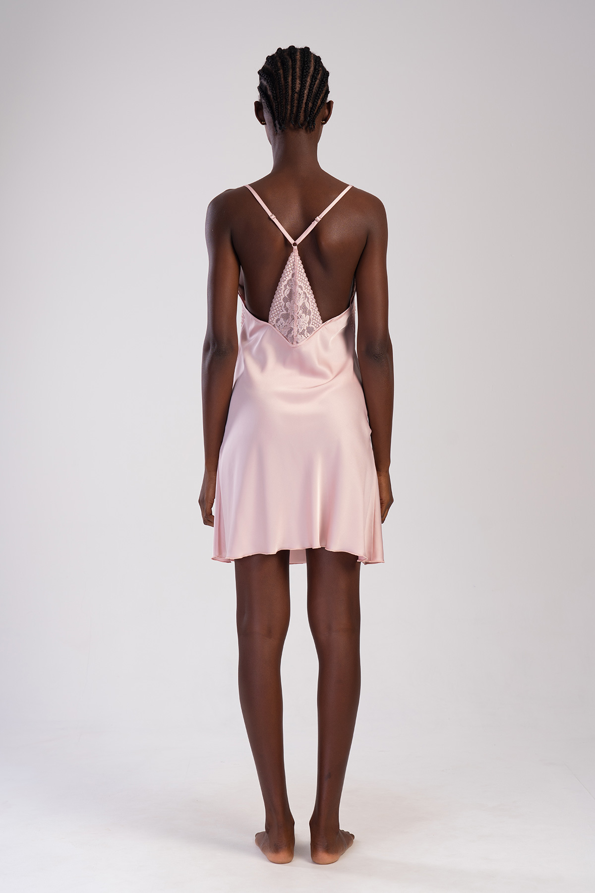 Woman Powder Pink Satin Tunic Woman Powder Pink Satin Tunic