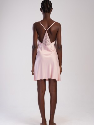 Woman Powder Pink Satin Tunic Woman Powder Pink Satin Tunic