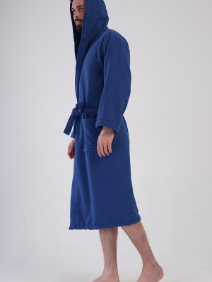 Man Waffle Vega Hoodie Detail Bathrobe Man Waffle Vega Hoodie Detail Bathrobe
