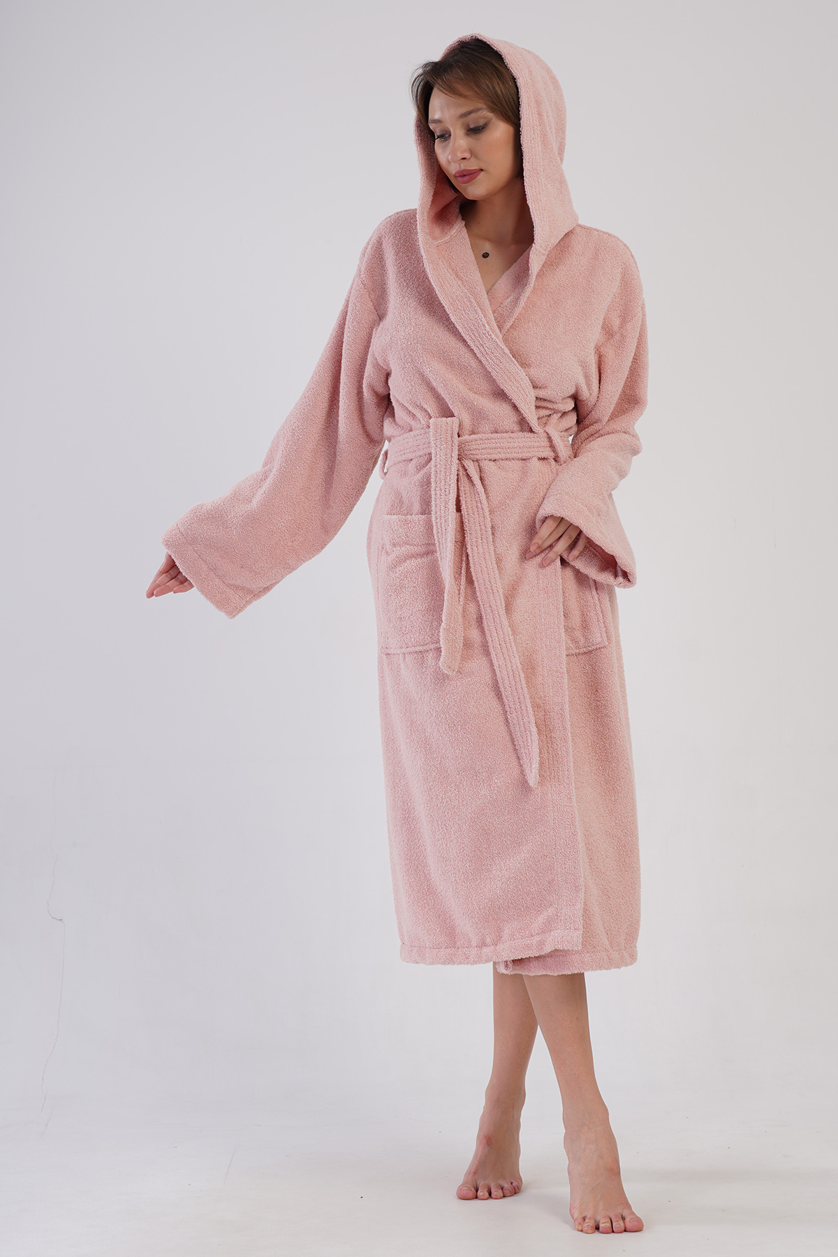Woman Bukle Nare Hoodie Detail Bathrobe Woman Bukle Nare Hoodie Detail Bathrobe
