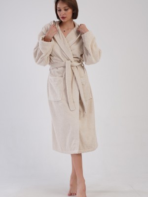 Woman Bukle Impatiens Hoodie Detail Bathrobe Woman Bukle Impatiens Hoodie Detail Bathrobe