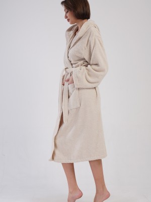 Woman Bukle Impatiens Hoodie Detail Bathrobe Woman Bukle Impatiens Hoodie Detail Bathrobe