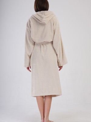 Woman Bukle Impatiens Hoodie Detail Bathrobe Woman Bukle Impatiens Hoodie Detail Bathrobe