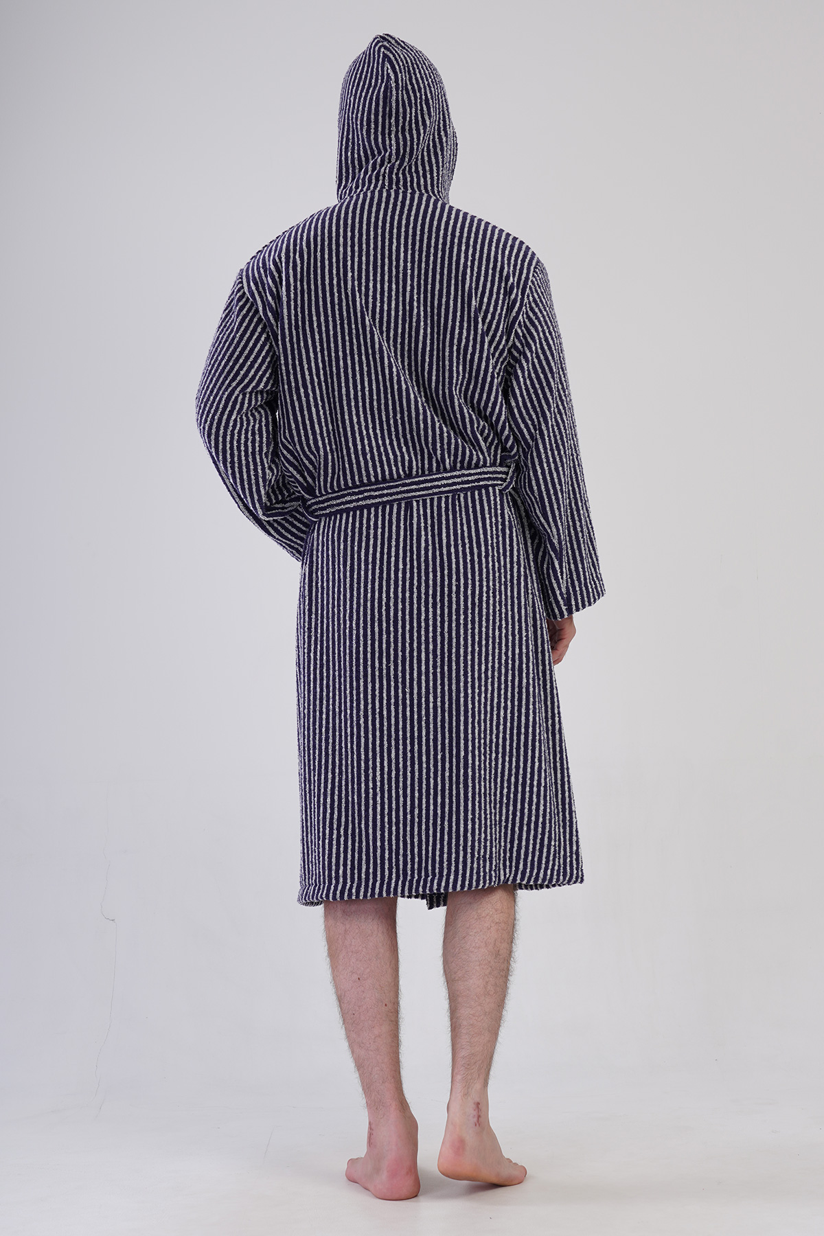 Man Bukle Stripe Hoodie Detail Bathrobe Man Bukle Stripe Hoodie Detail Bathrobe