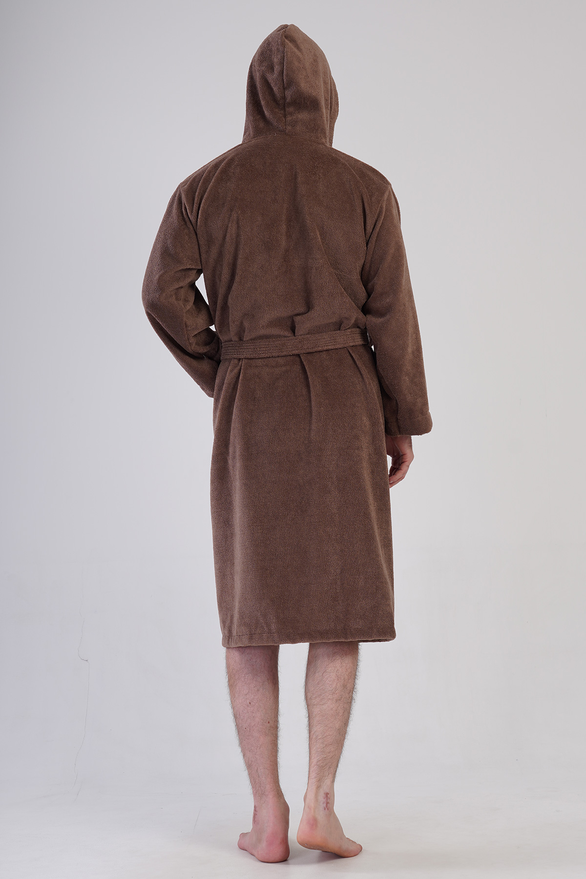 Man Triga Brown Hoodie Detail Bathrobe Man Triga Brown Hoodie Detail Bathrobe