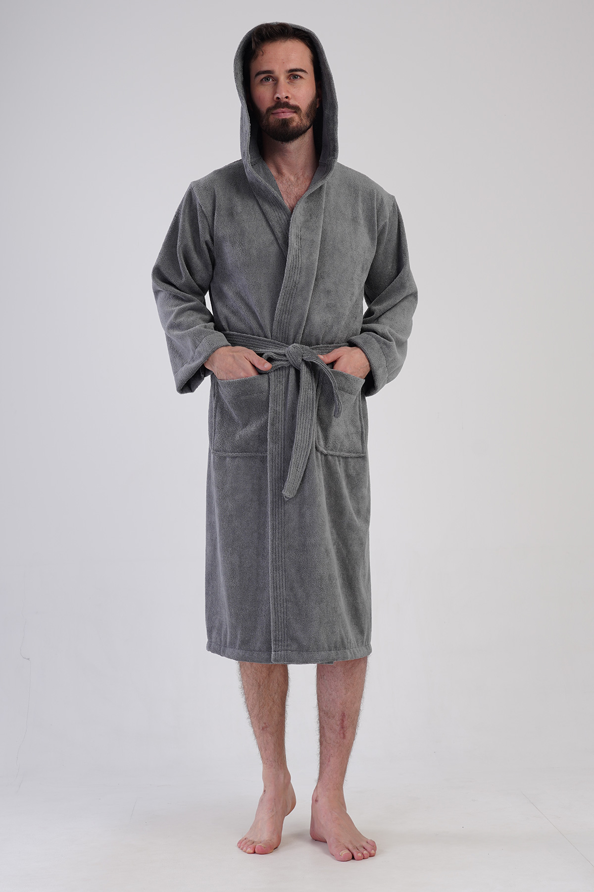 Man Triga Blue Hoodie Detail Bathrobe Man Triga Blue Hoodie Detail Bathrobe