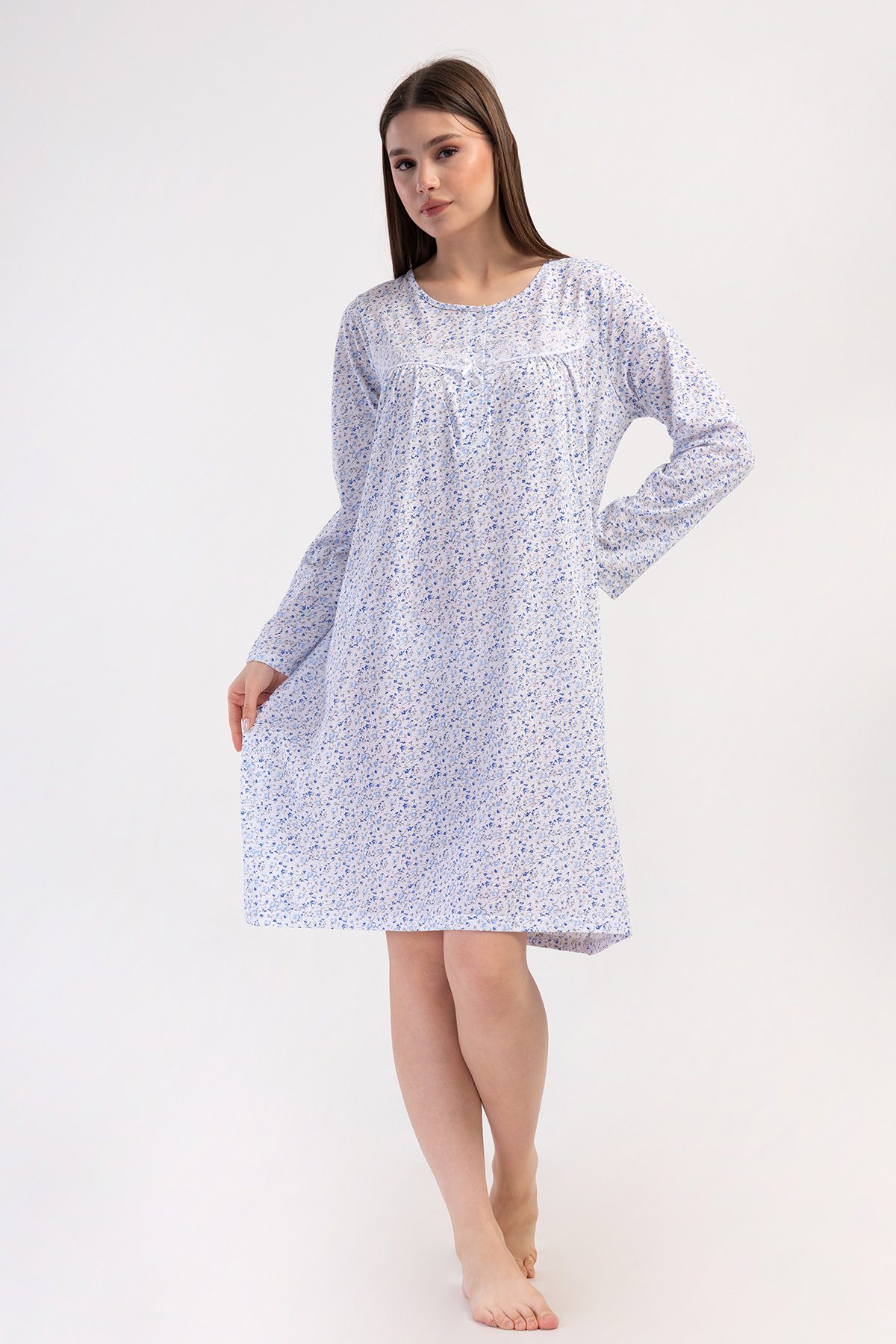 Woman Cotton Mela Grandma Nightgown Woman Cotton Mela Grandma Nightgown