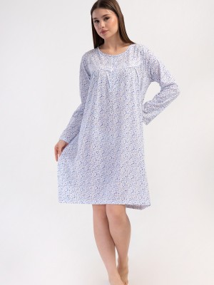 Woman Cotton Mela Grandma Nightgown Woman Cotton Mela Grandma Nightgown