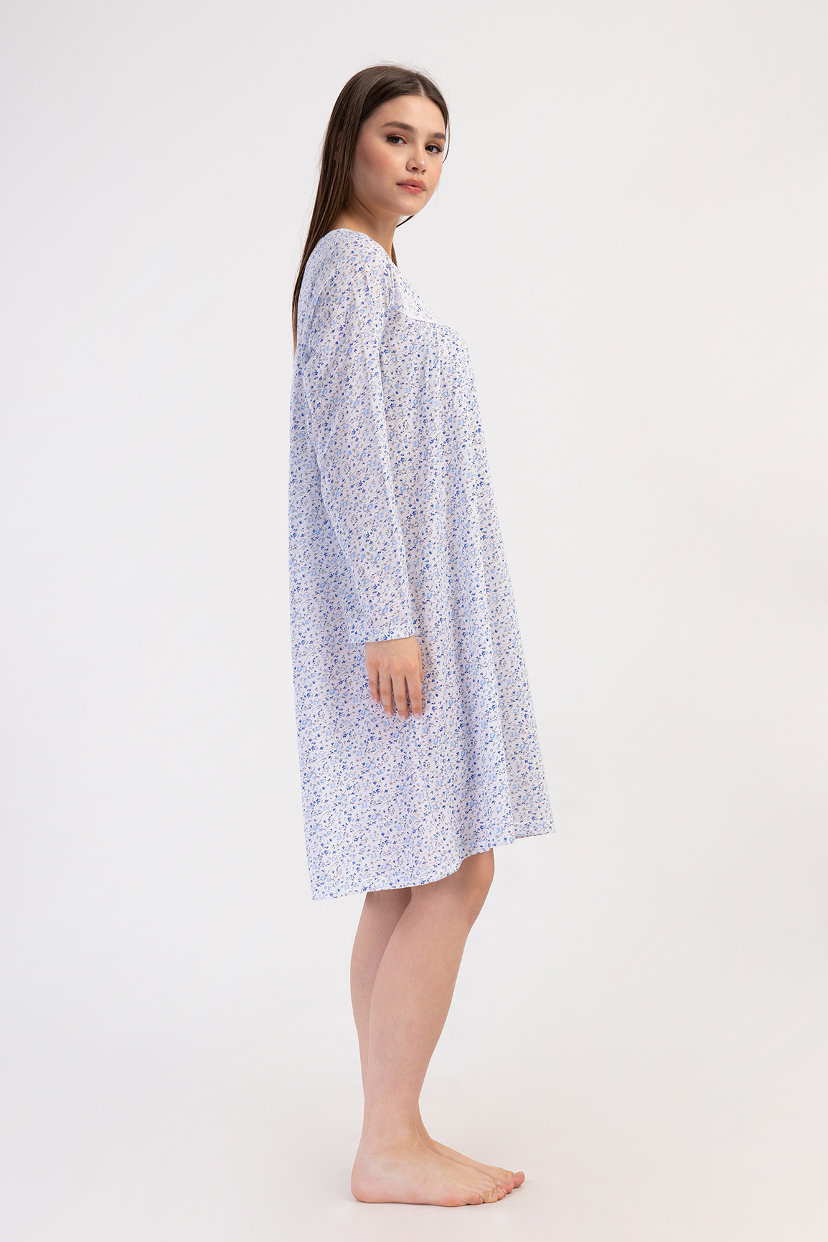 Woman Cotton Mela Grandma Nightgown Woman Cotton Mela Grandma Nightgown
