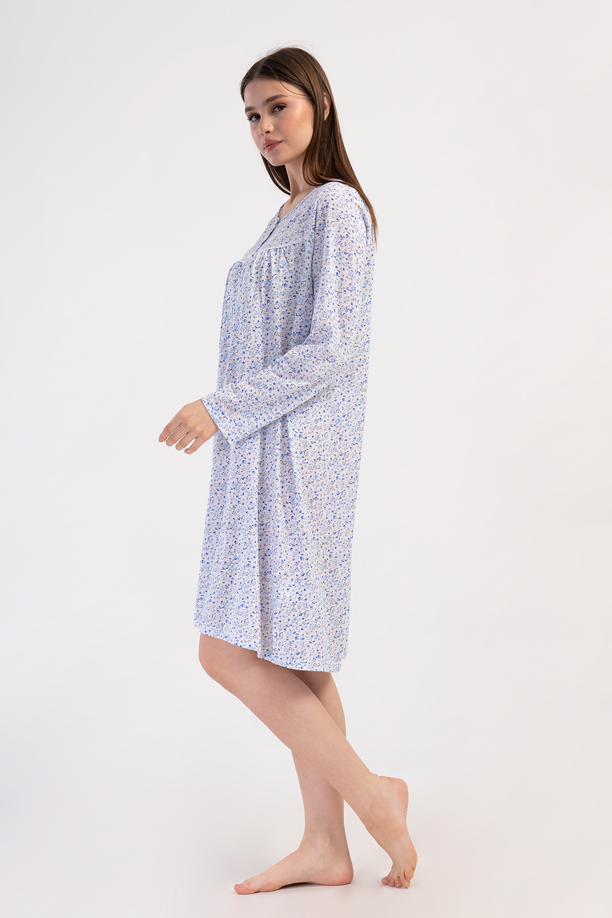 Woman Cotton Mela Grandma Nightgown Woman Cotton Mela Grandma Nightgown