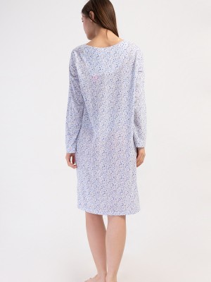 Woman Cotton Mela Grandma Nightgown Woman Cotton Mela Grandma Nightgown