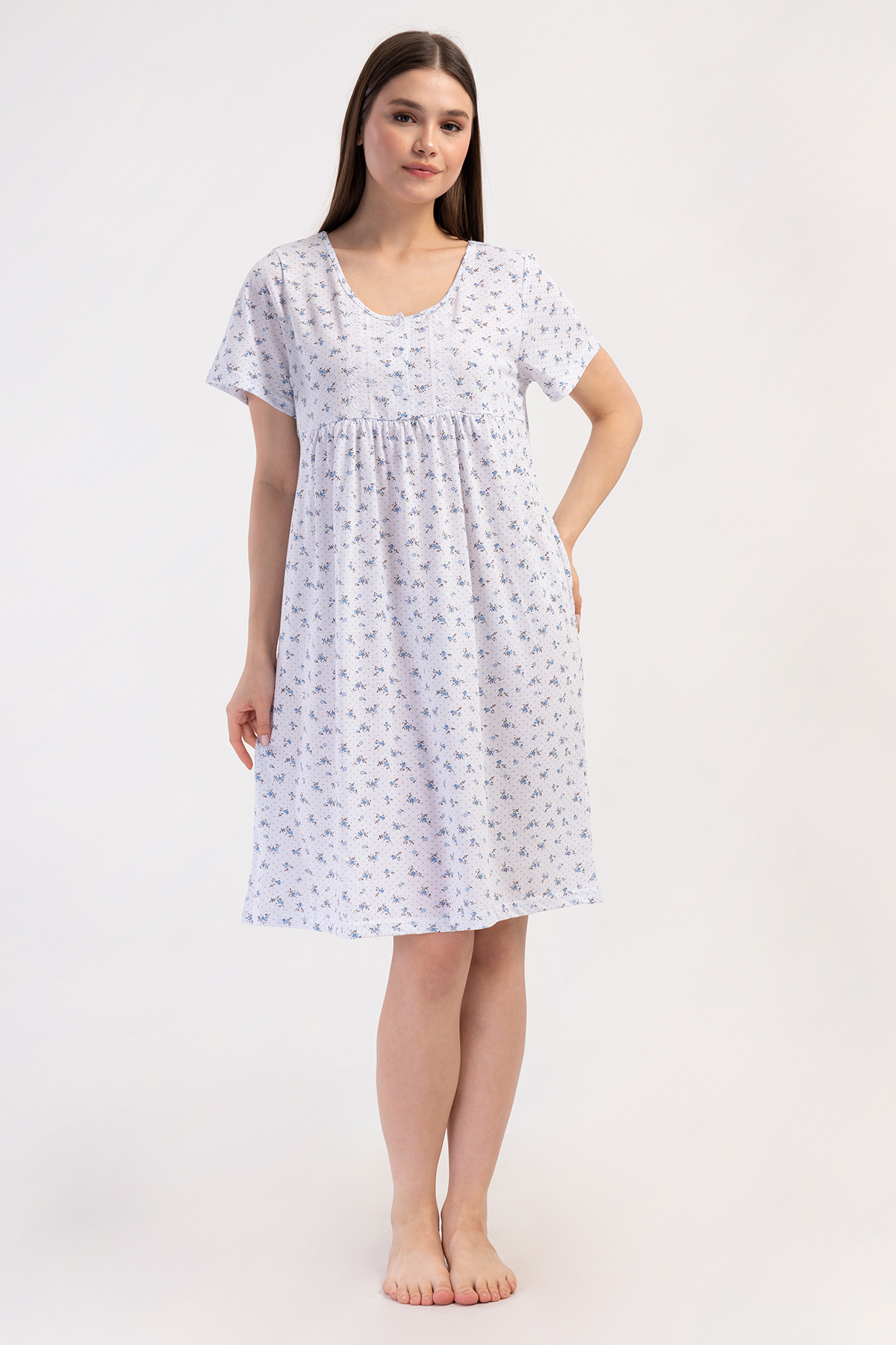 Woman Cotton Poca Grandma Nightgown Woman Cotton Poca Grandma Nightgown