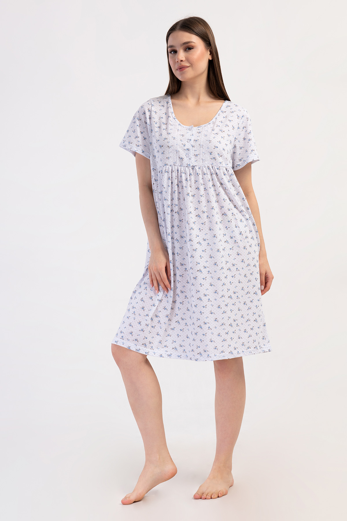 Woman Cotton Poca Grandma Nightgown Woman Cotton Poca Grandma Nightgown