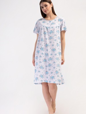 Woman Cotton Picen Grandma Nightgown Woman Cotton Picen Grandma Nightgown