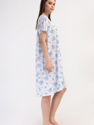 Woman Cotton Picen Grandma Nightgown Woman Cotton Picen Grandma Nightgown