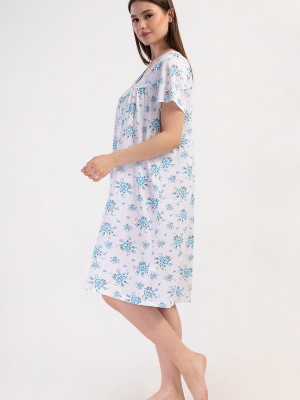 Woman Cotton Picen Grandma Nightgown Woman Cotton Picen Grandma Nightgown