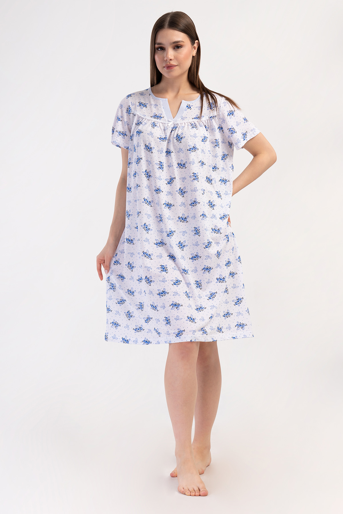 Woman Cotton Pavin Grandma Nightgown Woman Cotton Pavin Grandma Nightgown