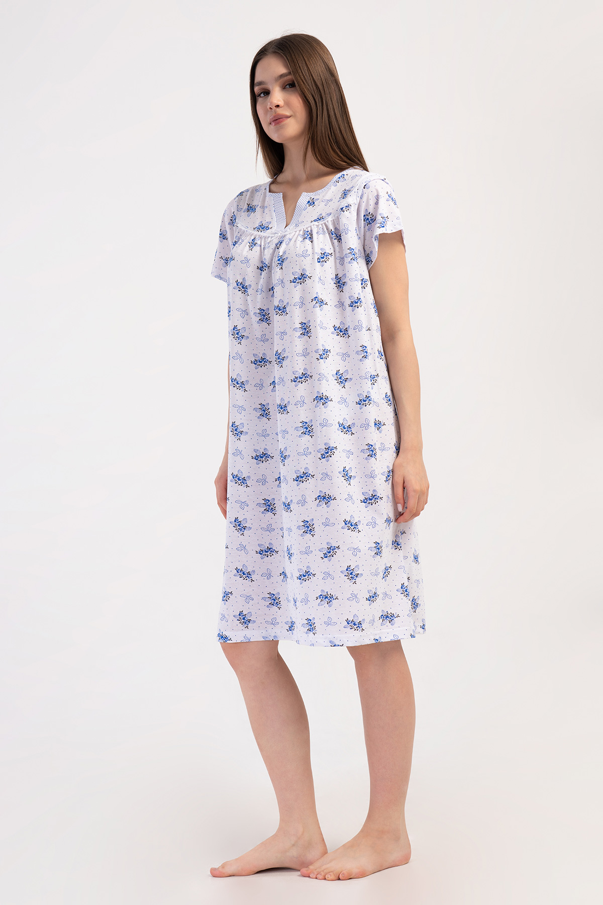 Woman Cotton Pavin Grandma Nightgown Woman Cotton Pavin Grandma Nightgown