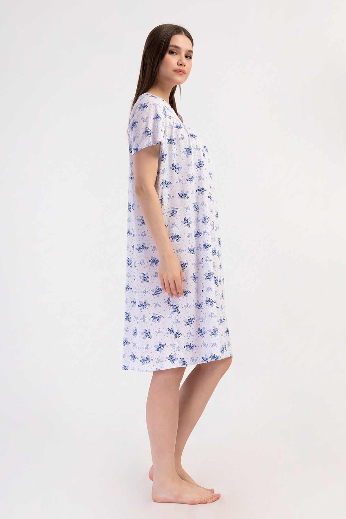 Woman Cotton Pavin Grandma Nightgown Woman Cotton Pavin Grandma Nightgown