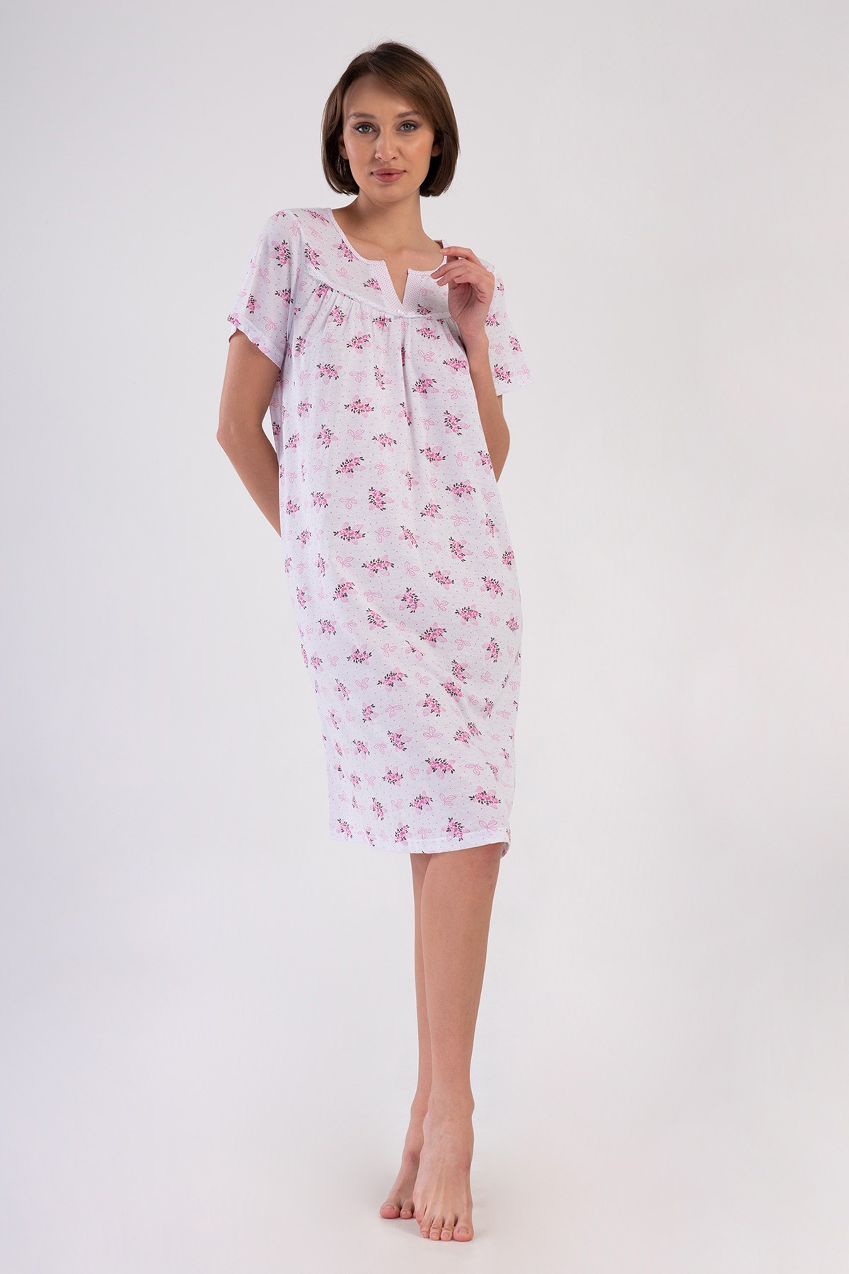 Woman Cotton Pavin Grandma Nightgown Woman Cotton Pavin Grandma Nightgown