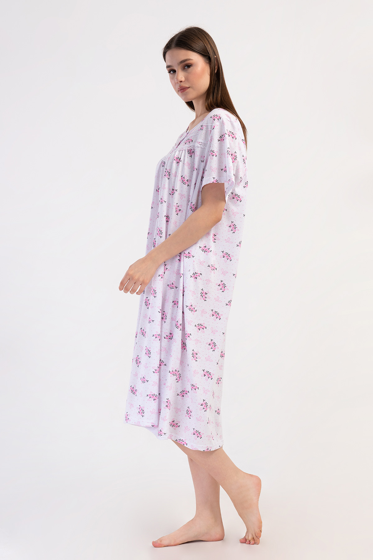 Woman Cotton Big Size Sayen Grandma Nightgown Woman Cotton Big Size Sayen Grandma Nightgown