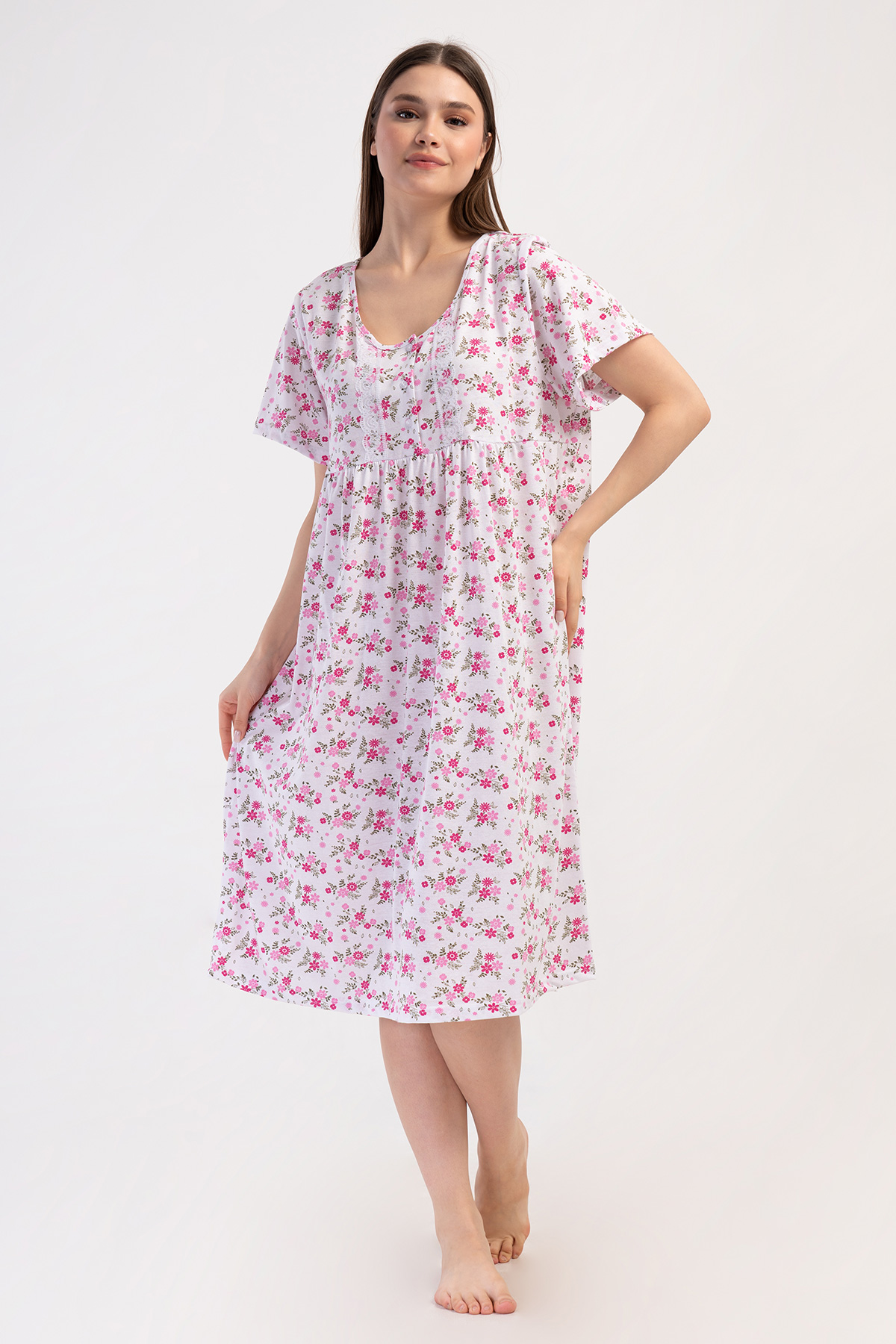 Woman Cotton Big Size Noyes Grandma Nightgown Woman Cotton Big Size Noyes Grandma Nightgown