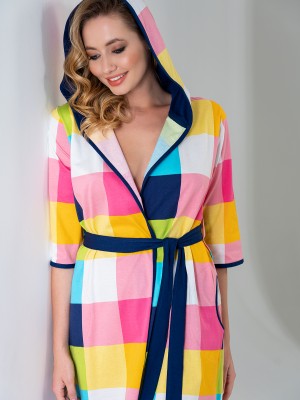Woman Colorful Hoodie Dressing Gown Woman Colorful Hoodie Dressing Gown