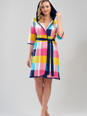 Woman Colorful Hoodie Dressing Gown Woman Colorful Hoodie Dressing Gown