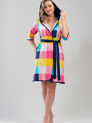 Woman Colorful Hoodie Dressing Gown Woman Colorful Hoodie Dressing Gown