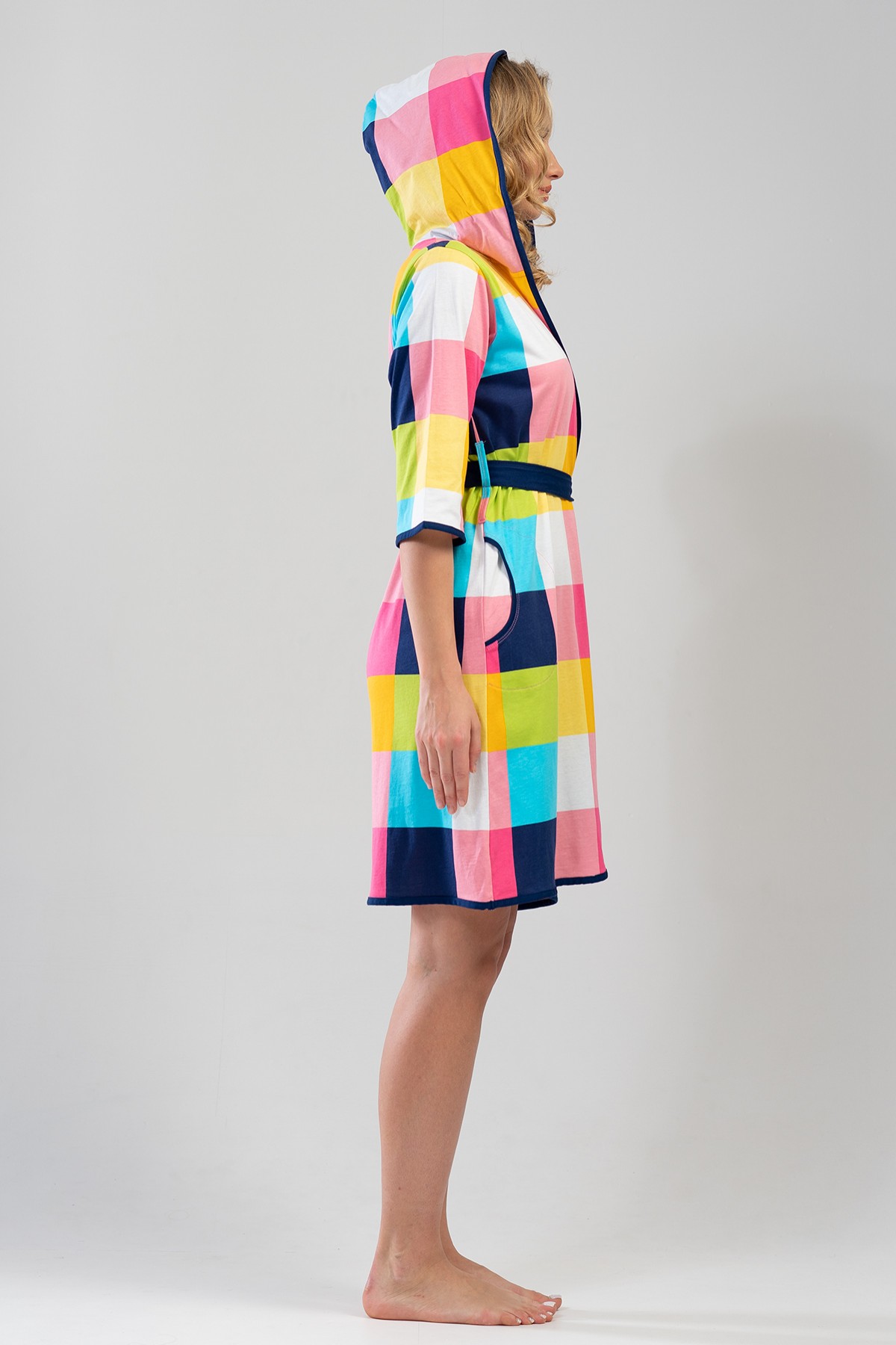 Woman Colorful Hoodie Dressing Gown Woman Colorful Hoodie Dressing Gown
