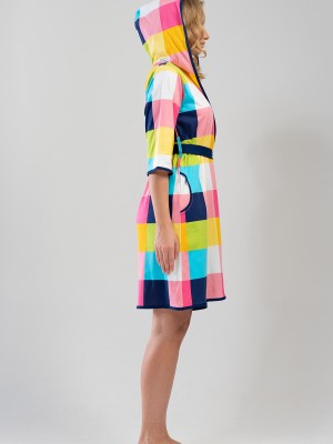Woman Colorful Hoodie Dressing Gown Woman Colorful Hoodie Dressing Gown