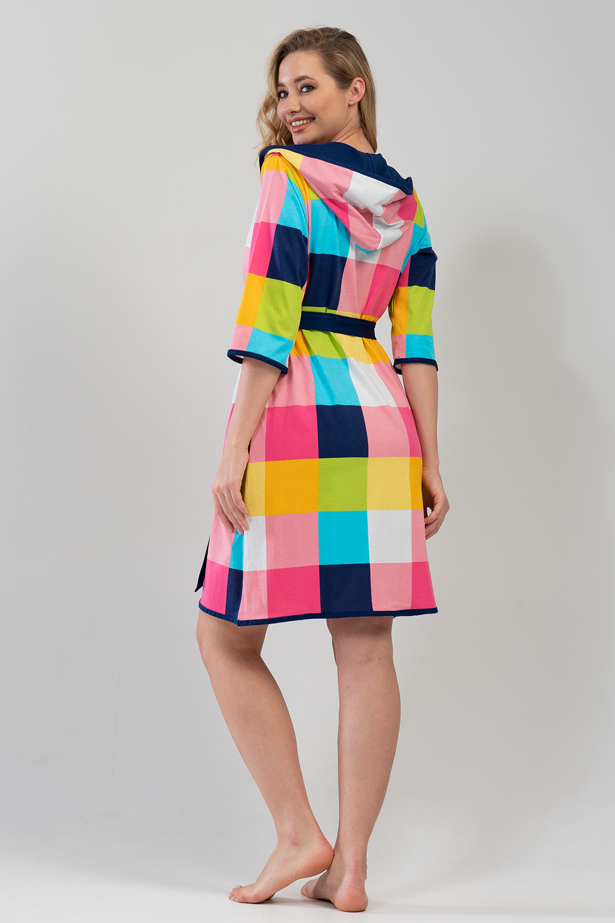 Woman Colorful Hoodie Dressing Gown Woman Colorful Hoodie Dressing Gown