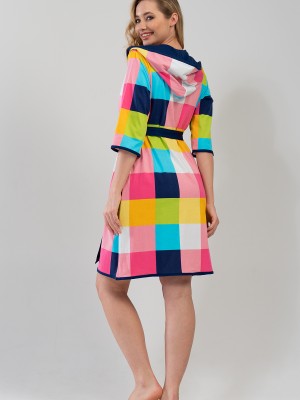 Woman Colorful Hoodie Dressing Gown Woman Colorful Hoodie Dressing Gown