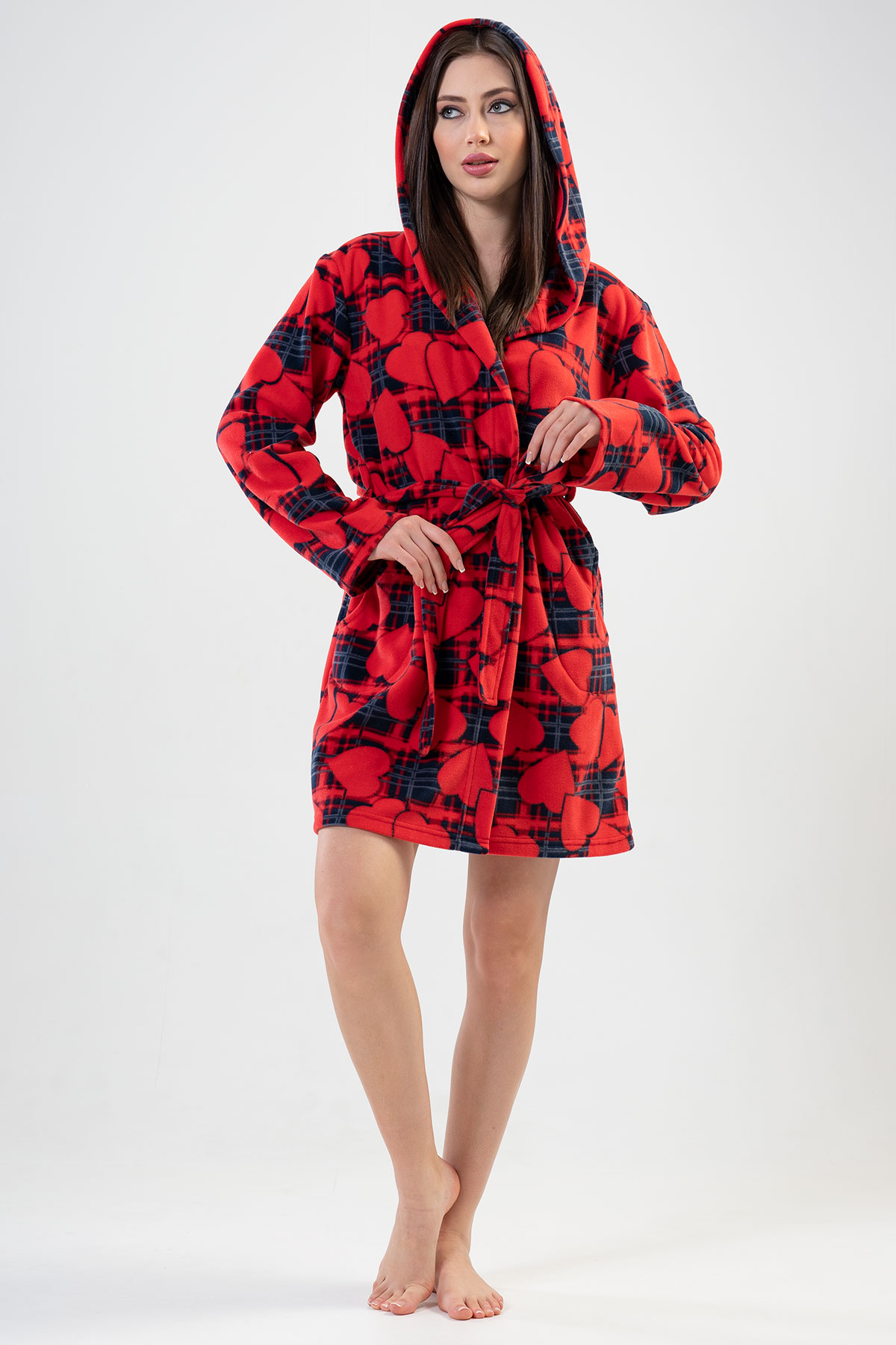 Woman Red Love Dressing Gown Woman Red Love Dressing Gown