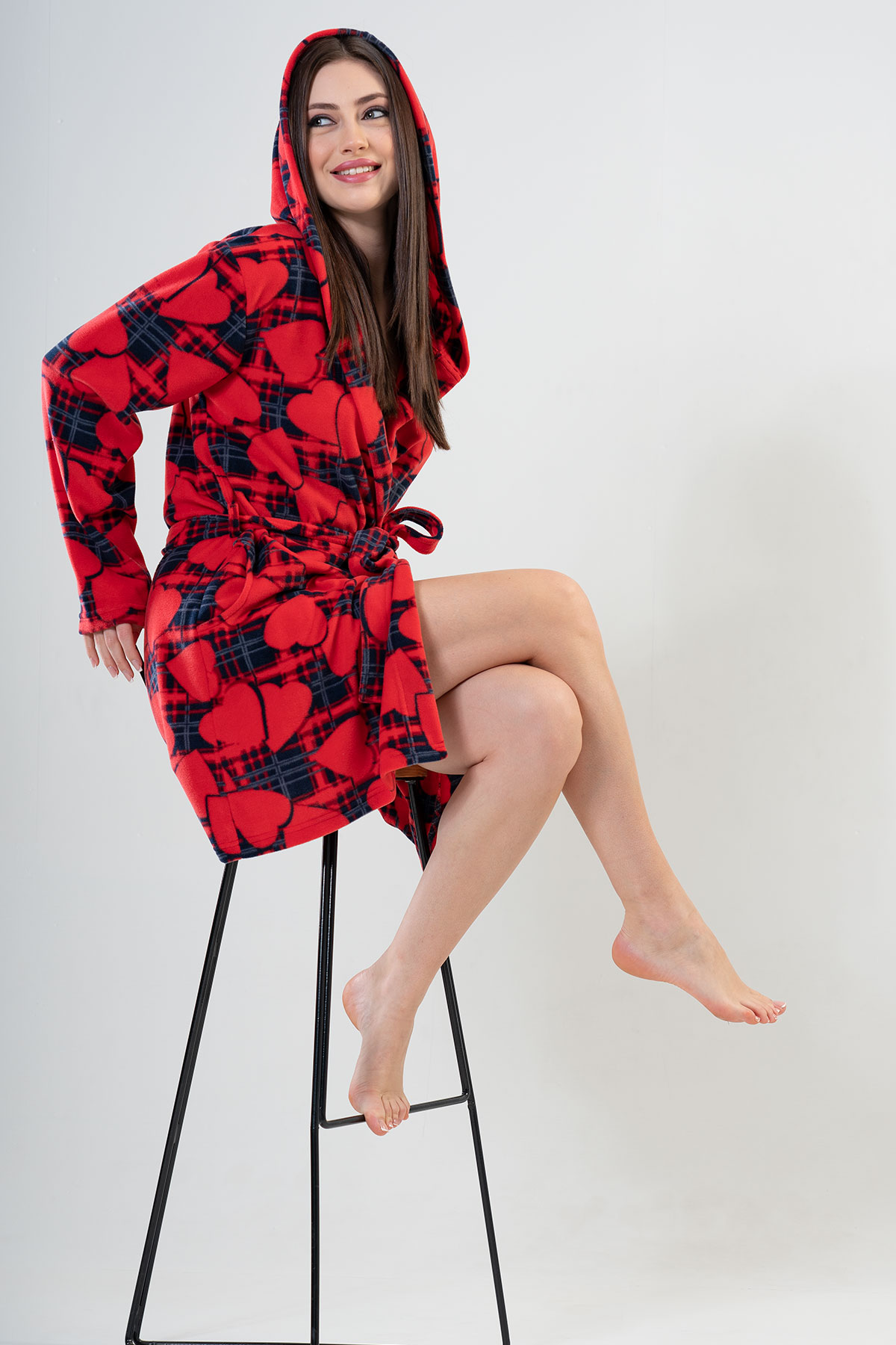 Woman Red Love Dressing Gown Woman Red Love Dressing Gown