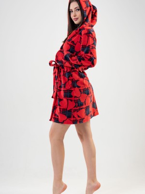 Woman Red Love Dressing Gown Woman Red Love Dressing Gown
