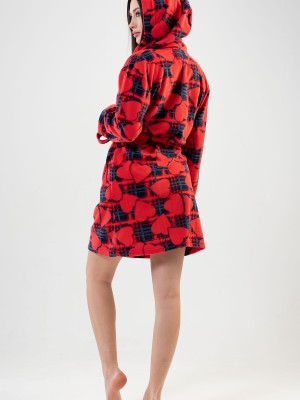 Woman Red Love Dressing Gown Woman Red Love Dressing Gown