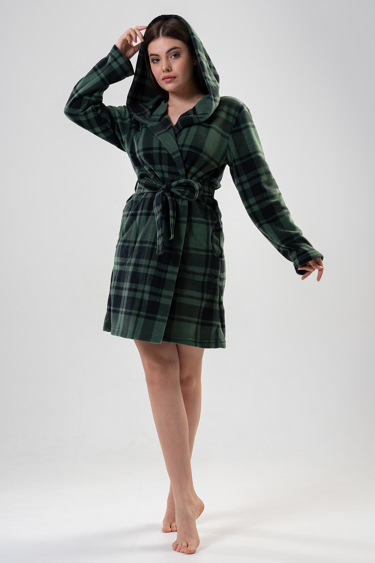 Woman Black and Khaki Dressing Gown Woman Black and Khaki Dressing Gown