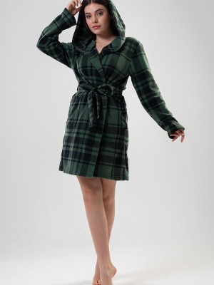 Woman Black and Khaki Dressing Gown Woman Black and Khaki Dressing Gown