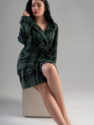 Woman Black and Khaki Dressing Gown Woman Black and Khaki Dressing Gown