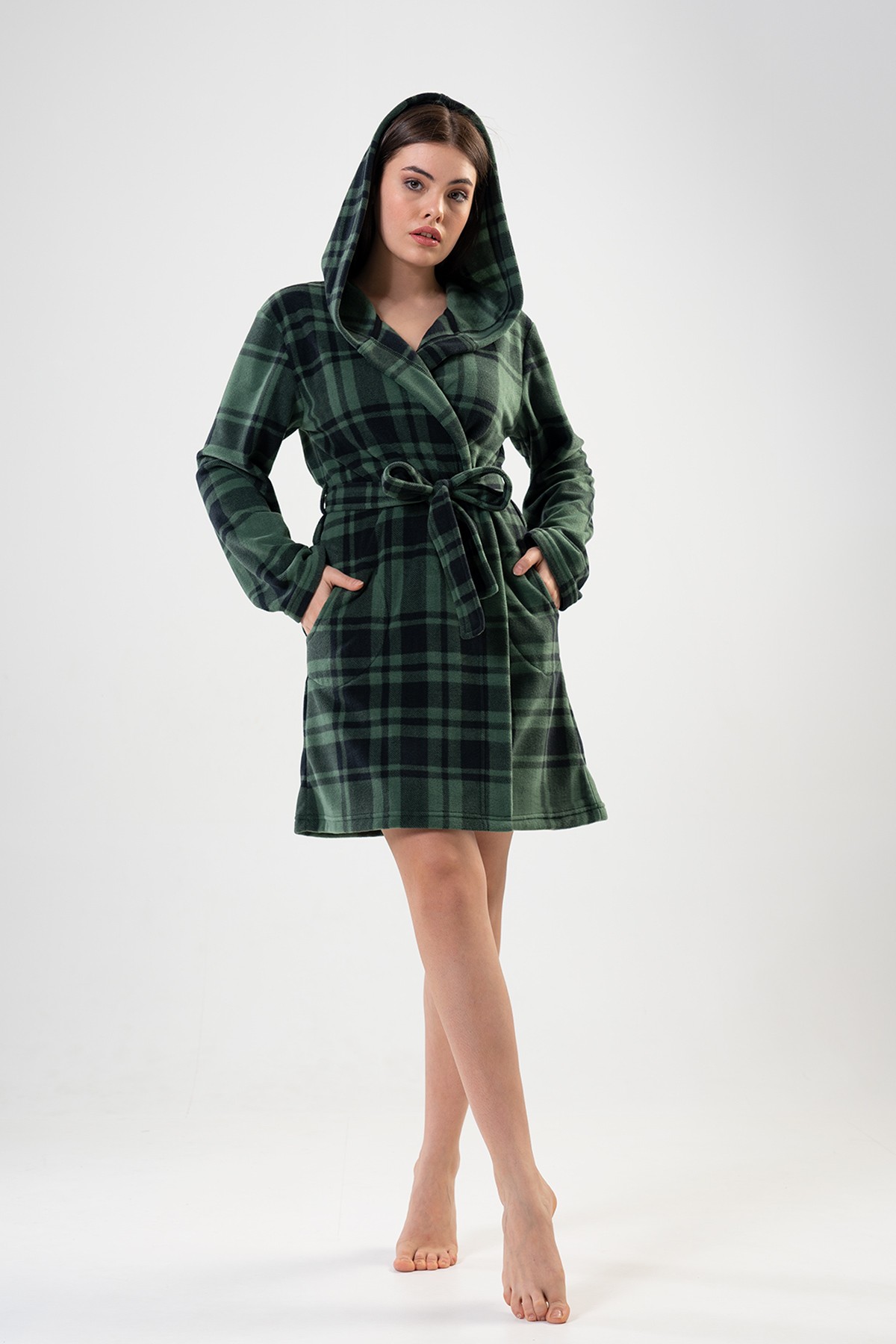 Woman Black and Khaki Dressing Gown Woman Black and Khaki Dressing Gown