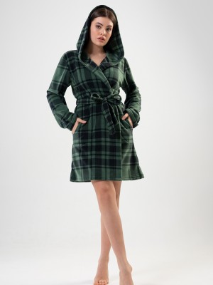 Woman Black and Khaki Dressing Gown Woman Black and Khaki Dressing Gown