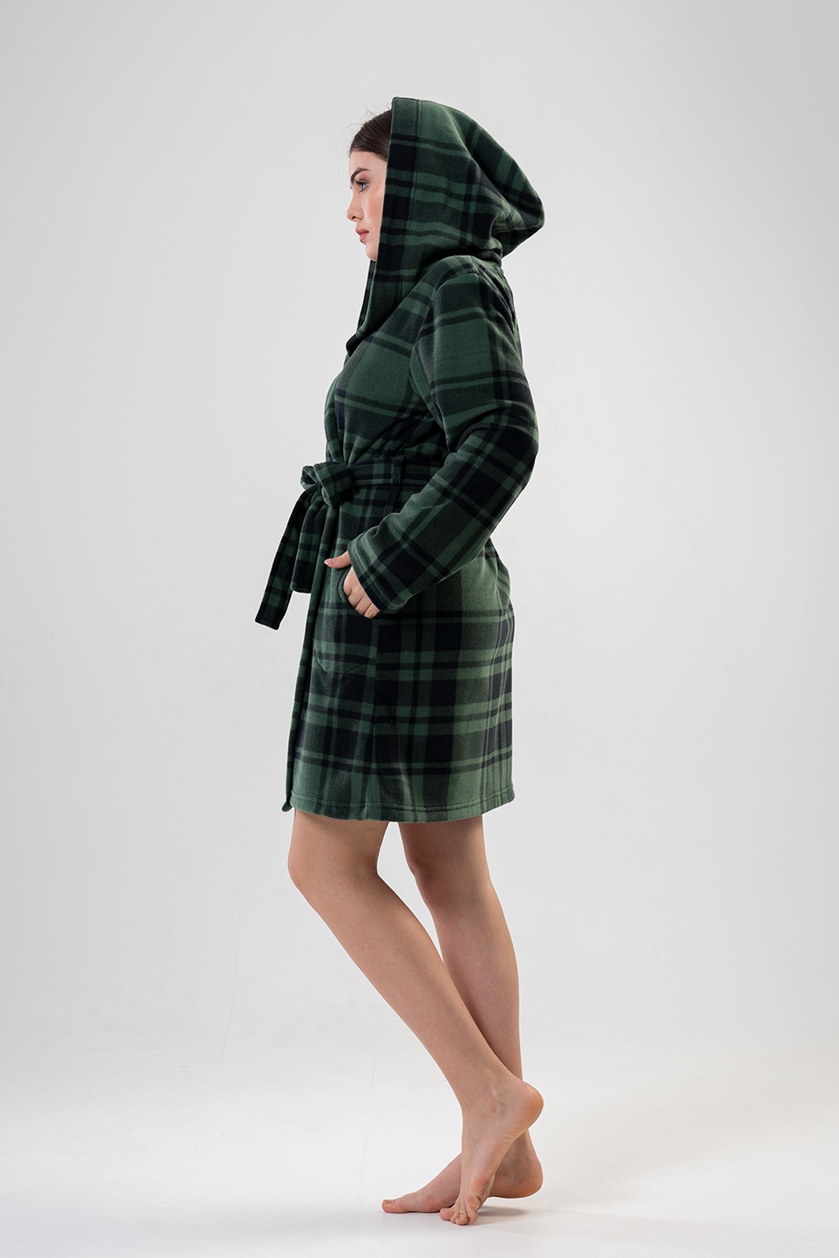 Woman Black and Khaki Dressing Gown Woman Black and Khaki Dressing Gown