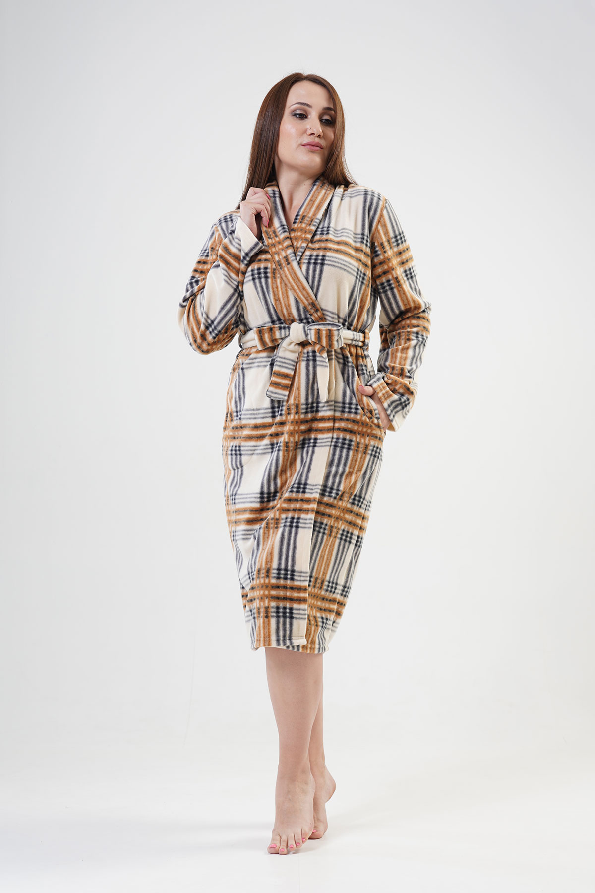 Woman Brown Dressing Gown Woman Brown Dressing Gown