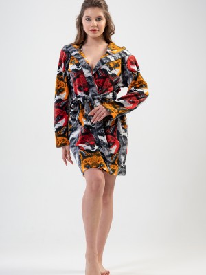 Woman Dark Winter Dressing Gown Woman Dark Winter Dressing Gown