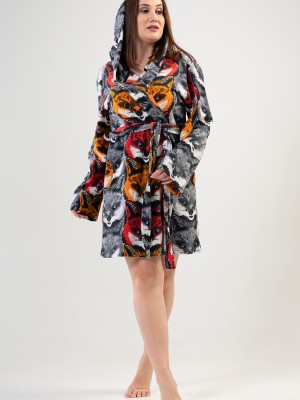 Woman Big Size Dark Winter Dressing Gown Woman Big Size Dark Winter Dressing Gown
